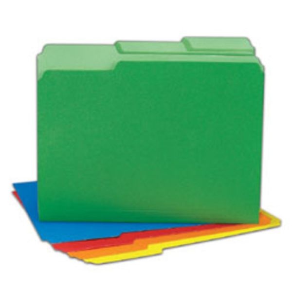 Pendaflex 2-Tone Color Folders, 1/3 Cut, Letter Size, Bright Green, Pack Of 100