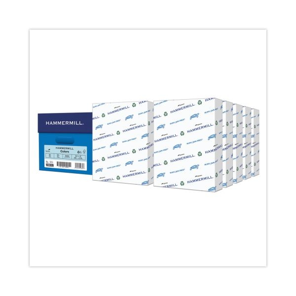 Hammermill Recycled Colored Paper, 20 Lb, 8 1/2 X 11, Blue, 5000 Sheets/Carton