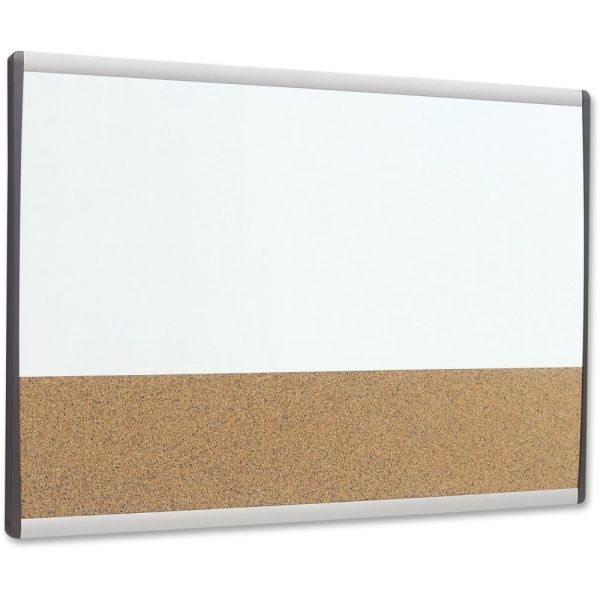 Quartet Magnetic Dry-Erase/Cork Board, 18 X 30, White Surface, Silver Aluminum Frame