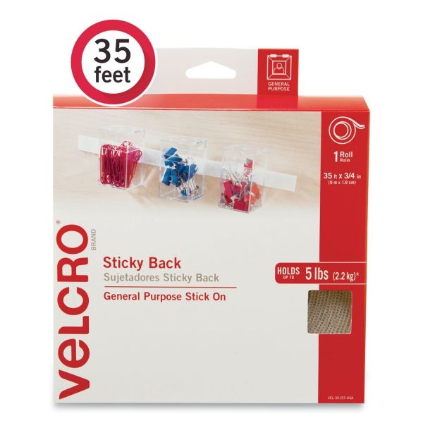 Velcro Brand Sticky-Back Fasteners, Removable Adhesive, 0.75