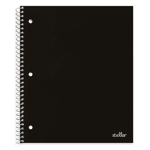 Stellar Poly Notebooks, 8" X 10-1/2", 1 Subject, Wide Ruled, 100 Sheets, Assorted Colors, Pack Of 4 Notebooks