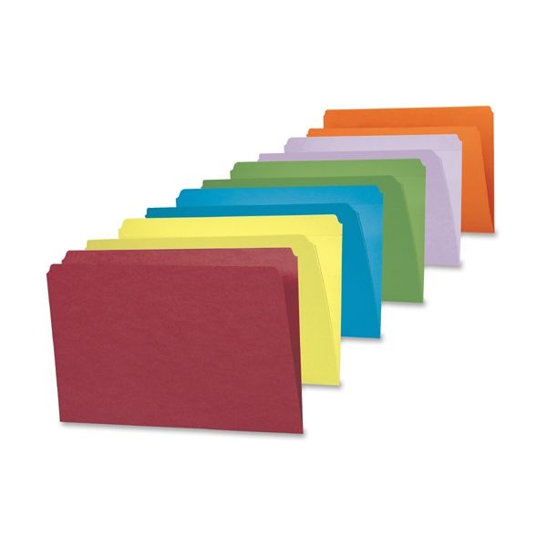 Smead Reinforced Top Tab Colored File Folders, Straight Tabs, Legal Size, 0.75" Expansion, Orange, 100/Box
