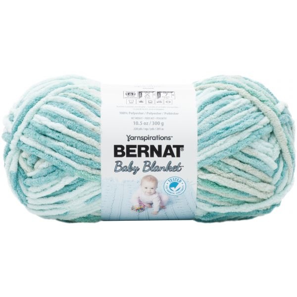 Bernat Baby Blanket Big Ball Yarn - Baby Blue/Green