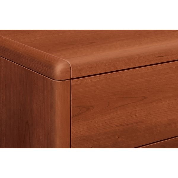 Hon 10700 Series Peninsula With End Panel, Wood Support Column, 60W X 30D X 29.5H, Cognac