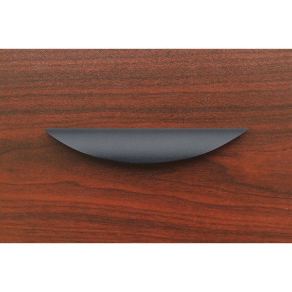 Lorell Laminate Traditional Rounded Drawer Pulls, 5/8"H X 6-3/8"W X 1-1/8"D, Black, Pack Of 2 Pulls