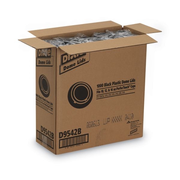 Dixie Drink-Thru Lids For 10-20 Oz Cups, Plastic, Black, 1,000/Carton