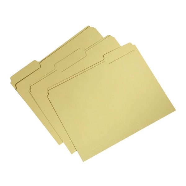 Skilcraft Single-Ply Top File Folders, 100% Recycled, Yellow, Box Of 100 (Abilityone 7530-01-566-4137)