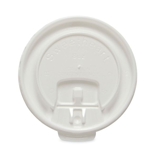 Dart Lift Back And Lock Tab Cup Lids For Foam Cups, Fits 8 Oz Trophy Cups, White, 100/Pack