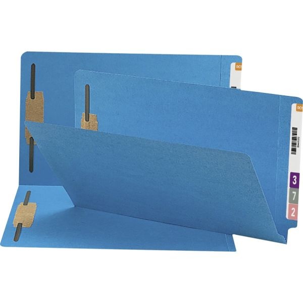 Smead Shelf-Master Color Fastener Folders, Legal Size, Blue, Box Of 50