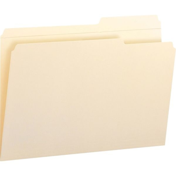 Smead Guide 2/5-Cut File Folders, Reinforced Tab , Legal Size (8 1/2" X 14"), Manila, Box Of 100