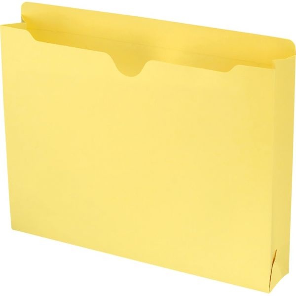 Smead Colored File Jackets With Reinforced Double-Ply Tab, Straight Tab, Letter Size, Yellow, 50/Box