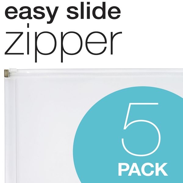 Pendaflex Poly Zip Envelope, Zipper Closure, 10 X 13, Clear, 5/Pack