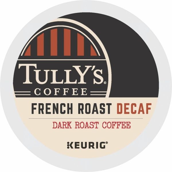 Tully's Coffee French Roast Decaf Coffee K-Cups, Dark Roast, 24/Box