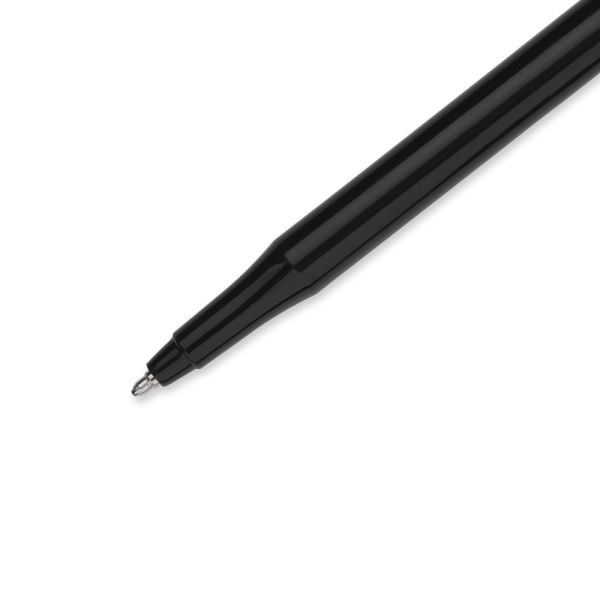 Paper Mate Erasermate Pens, Medium Point, 1.0 Mm, Black Barrel, Black Ink, Pack Of 5