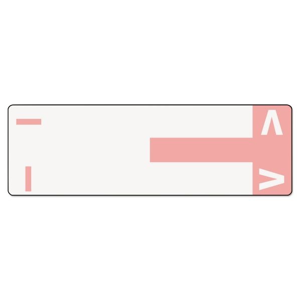 Smead Alphaz Color-Coded First Letter Combo Alpha Labels, I/V, 1.16 X 3.63, Pink/White, 5/Sheet, 20 Sheets/Pack