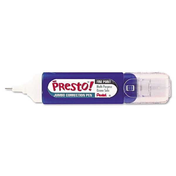 Pentel Presto! Jumbo Correction Pen, Fine Point, 12 Ml