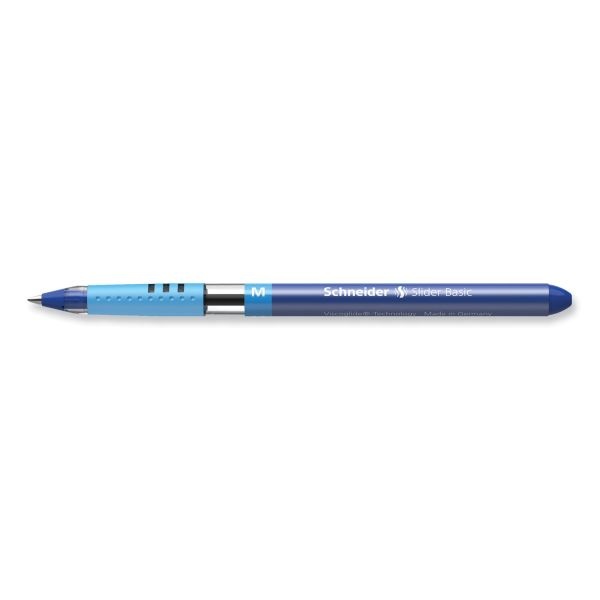 Slider Basic Ballpoint Pen, Stick, Medium 0.8 Mm, Blue Ink, Blue Barrel, 10/Box