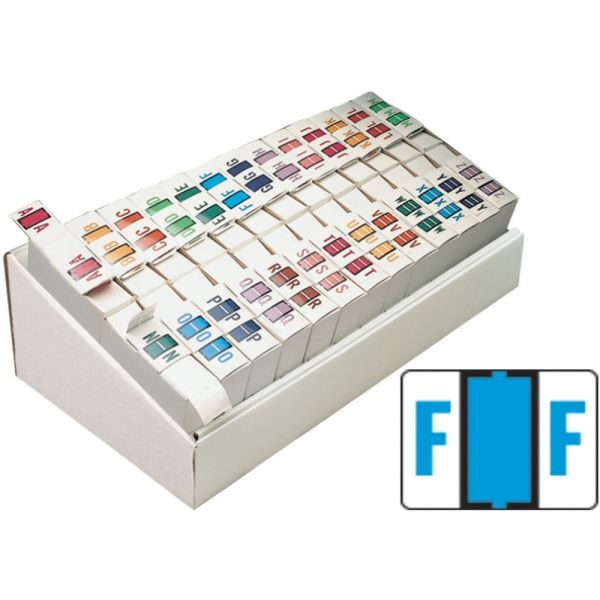 Smead A-Z Color-Coded End Tab Filing Labels, A-Z, 1 X 1.25, White, 500/Roll, 26 Rolls/Box