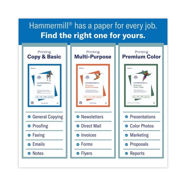 Hammermill Fore Super-Premium Color Copy Paper, Blue, Letter (8.5" X 11"), 500 Sheets Per Ream, 20 Lb, 30% Recycled