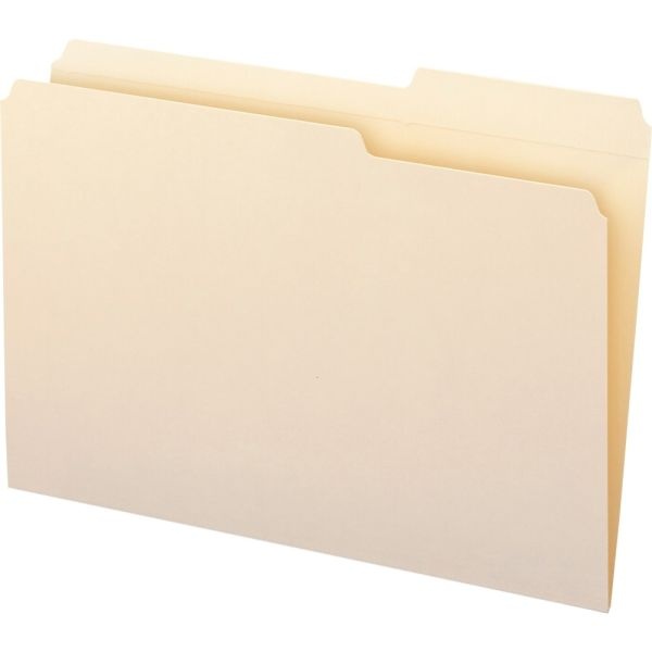 Smead Guide 2/5-Cut File Folders, Reinforced Tab , Legal Size (8 1/2" X 14"), Manila, Box Of 100