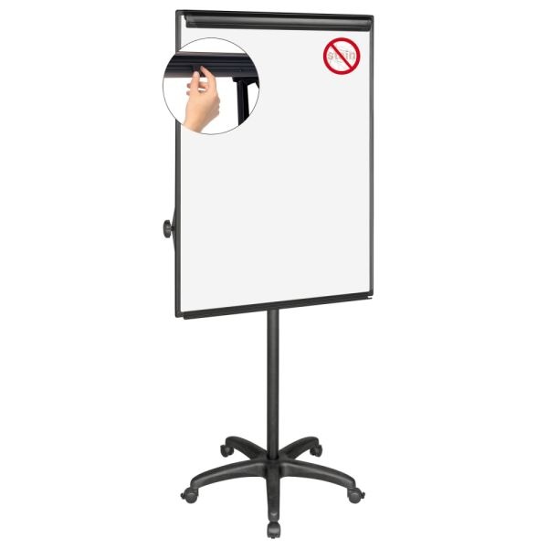Mastervision Easy Clean Mobile Non-Magnetic Dry-Erase Whiteboard Easel, 32" X 41", Aluminum Frame With Silver Finish