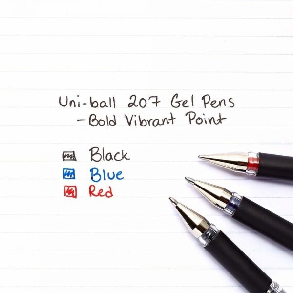 Uni-Ball 207 Impact Retractable Gel Pen, Bold 1Mm, Black Ink, Black Barrel