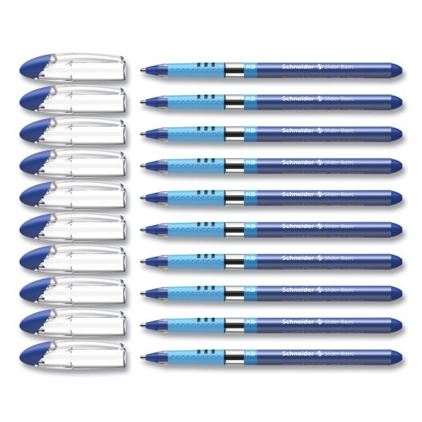 Slider Basic Ballpoint Pen, Stick, Extra-Bold 1.4 Mm, Blue Ink, Blue Barrel, 10/Box