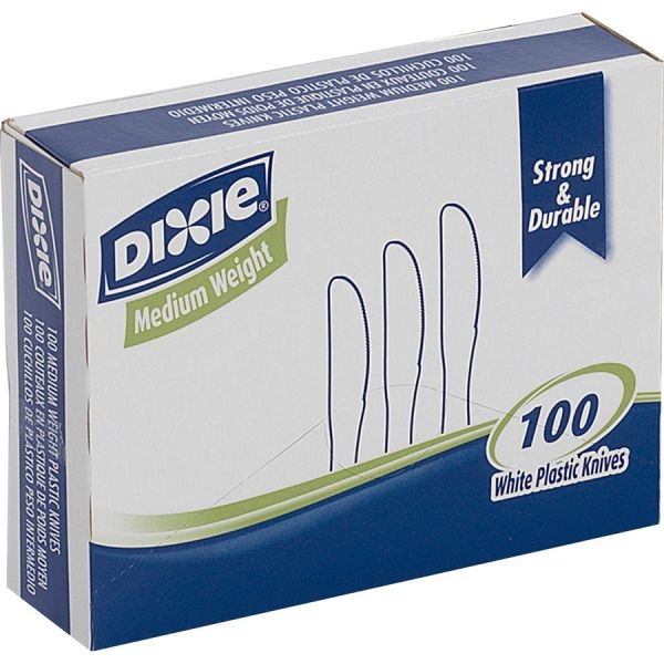 Dixie Plastic Cutlery, Heavy Mediumweight Knife, 1,000/Carton