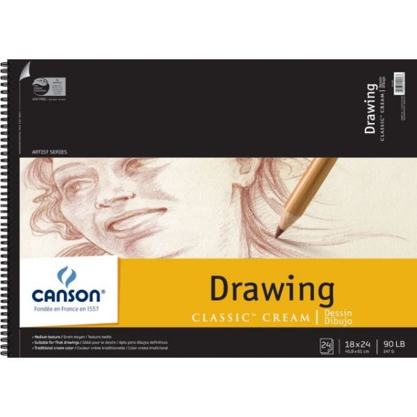 Canson Acid Free Classic Cream Drawing Paper Pad