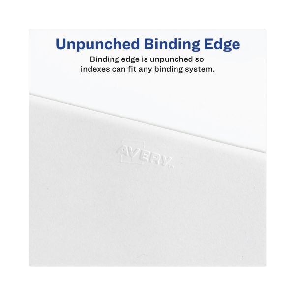 Avery-Style Preprinted Legal Side Tab Divider, 26-Tab, Exhibit R, 11 X 8.5, White, 25/Pack, (1388)