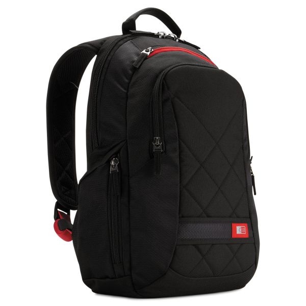 Case Logic Diamond Backpack, Fits Devices Up To 14.1", Polyester, 6.3 X 13.4 X 17.3, Black