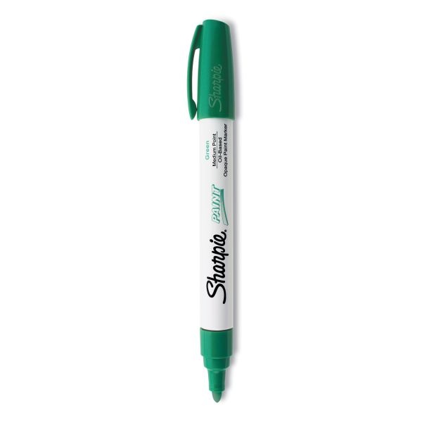 Sharpie Permanent Paint Marker, Medium Bullet Tip, Green