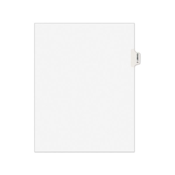 Avery-Style Preprinted Legal Side Tab Divider, 26-Tab, Exhibit C, 11 X 8.5, White, 25/Pack, (1373)