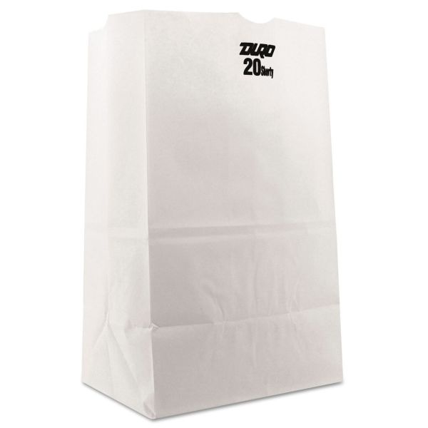 General Grocery Paper Bags, 40 Lb Capacity, #20 Squat, 8.25" X 5.94" X 13.38", White, 500 Bags