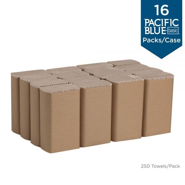 Georgia Pacific Professional Multifold Paper Towel, 9 1/5 X 9 2/5, 1-Ply, Brown, 250 Sheets/Pack, 16 Packs/Carton