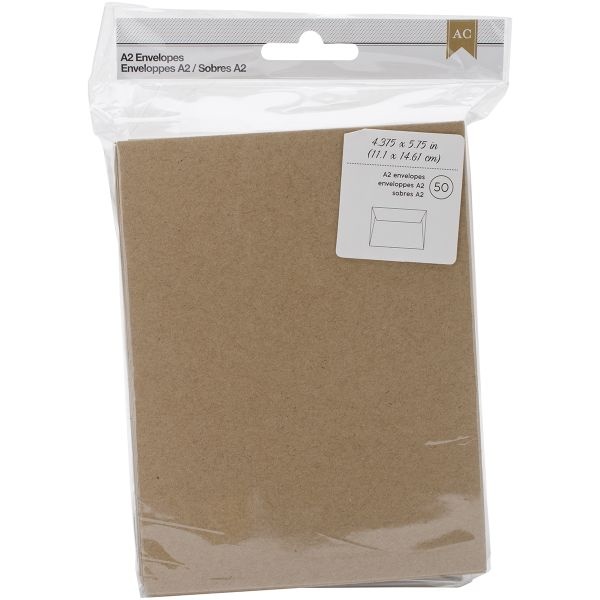 American Crafts A2 Envelopes (4.375"X5.75") 50/Pkg