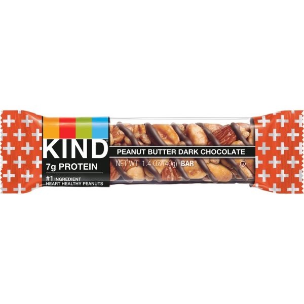 Kind Plus Nutrition Boost Bar, Peanut Butter Dark Chocolate/Protein, 1.4 Oz, 12/Box