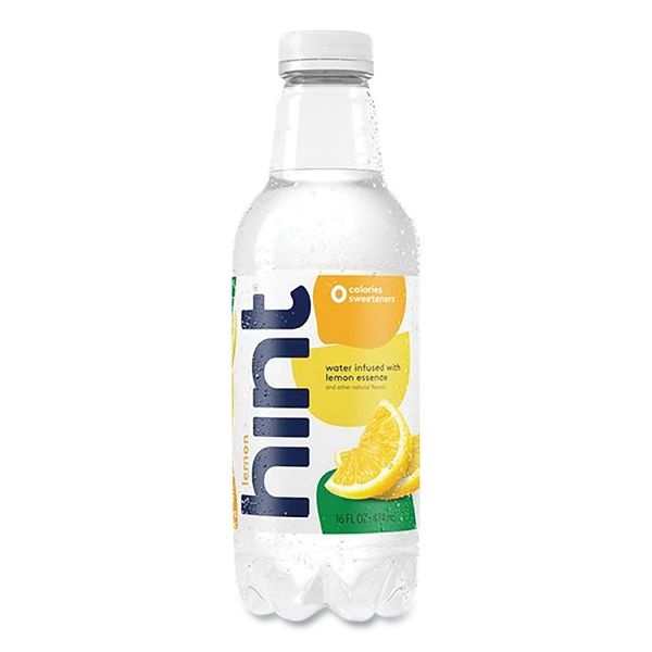 Hint Flavored Water, Lemon, 16 Oz Bottle, 12 Bottles/Carton