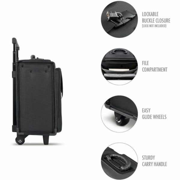 Solo New York Morgan Rolling Hard Side Catalog Case With 17.3" Laptop Compartment, Black