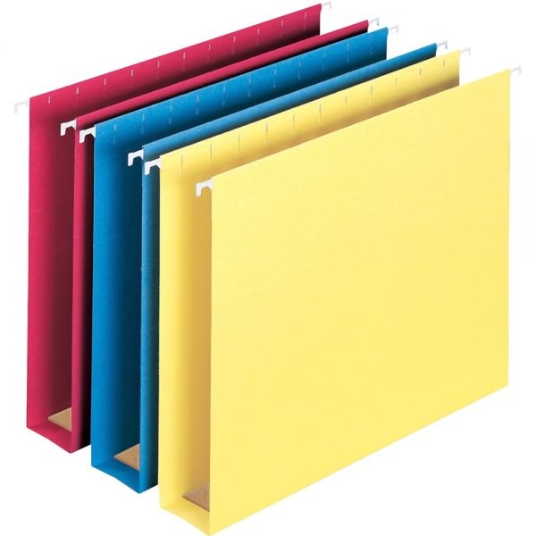 Smead Box Bottom Hanging File Folders, 2" Capacity, Letter Size, 1/5-Cut Tabs, Assorted Colors, 25/Box