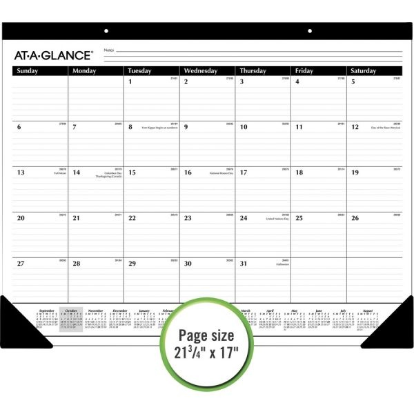 At-A-Glance Monthly Desk Pad Calendar, 2022 To 2023 Calendar