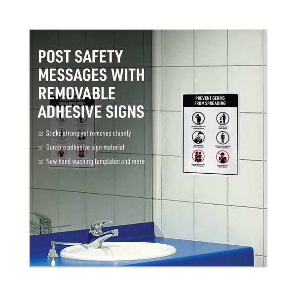 Avery Surface Safe Removable Label Safety Signs, Inkjet/Laser Printers, 7 X 10, White, 15/Pack