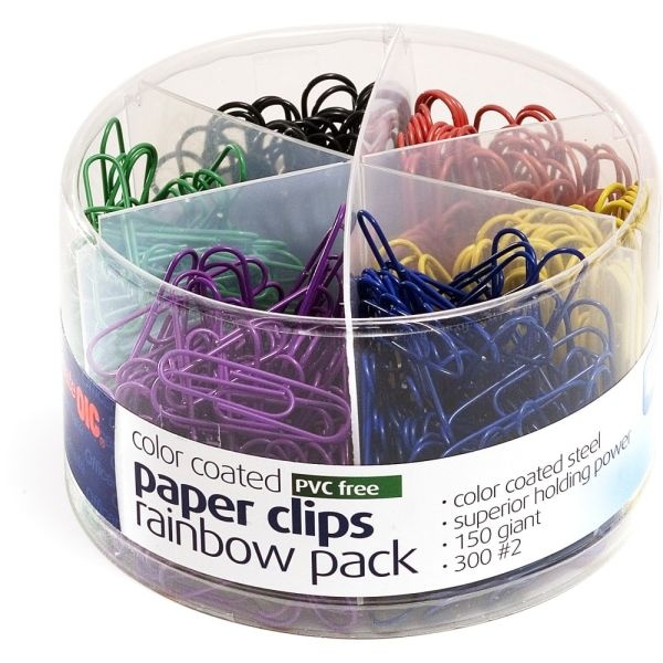 Officemate Coated Paper Clips, 450/Pack