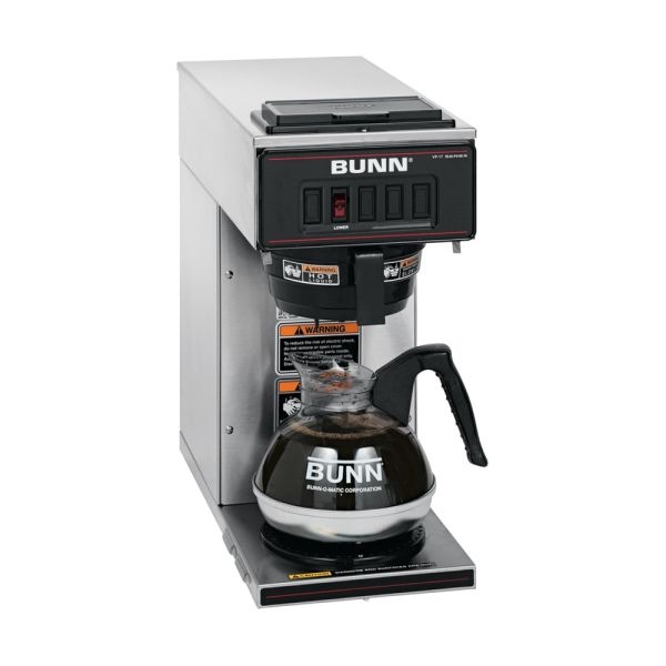 Bunn Vp17-1 12-Cup Commercial Pourover Coffee Brewer, Stainless Steel/Black