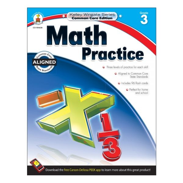 Carson-Dellosa Kelley Wingate Math Practice Workbook, Grade 3