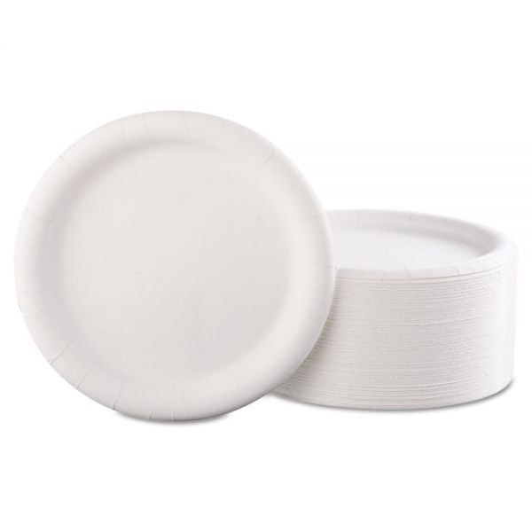 Ajm Packaging Corporation Premium Coated Paper Plates, 9" Dia, White, 125/Pack, 4 Packs/Carton