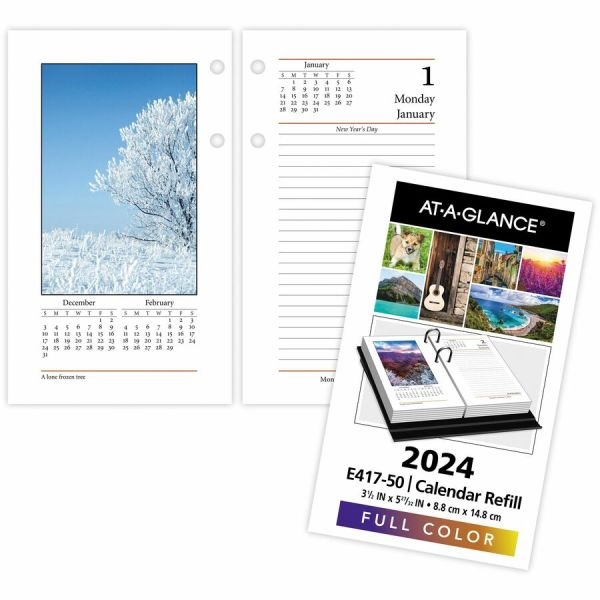 At-A-Glance Photographic Loose-Leaf Desk Calendar Refill