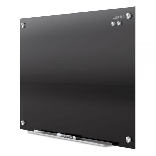 Quartet Infinity Magnetic Glass Marker Board, 36 X 24, Black
