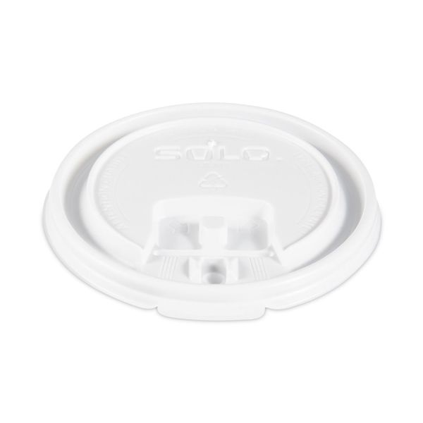 Lift Back And Lock Tab Lids For Paper Cups, Fits 8 Oz Cups, White, 100/Sleeve, 10 Sleeves/Carton