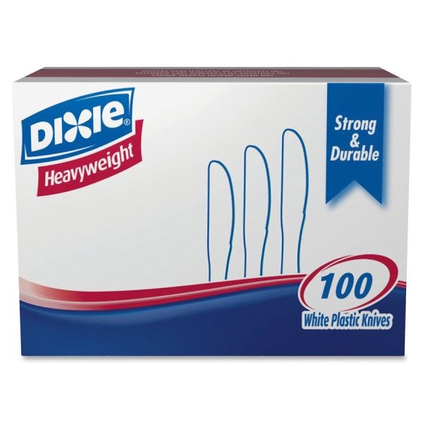 Dixie Heavyweight Utensils, Knives, White, Box Of 100 Knives